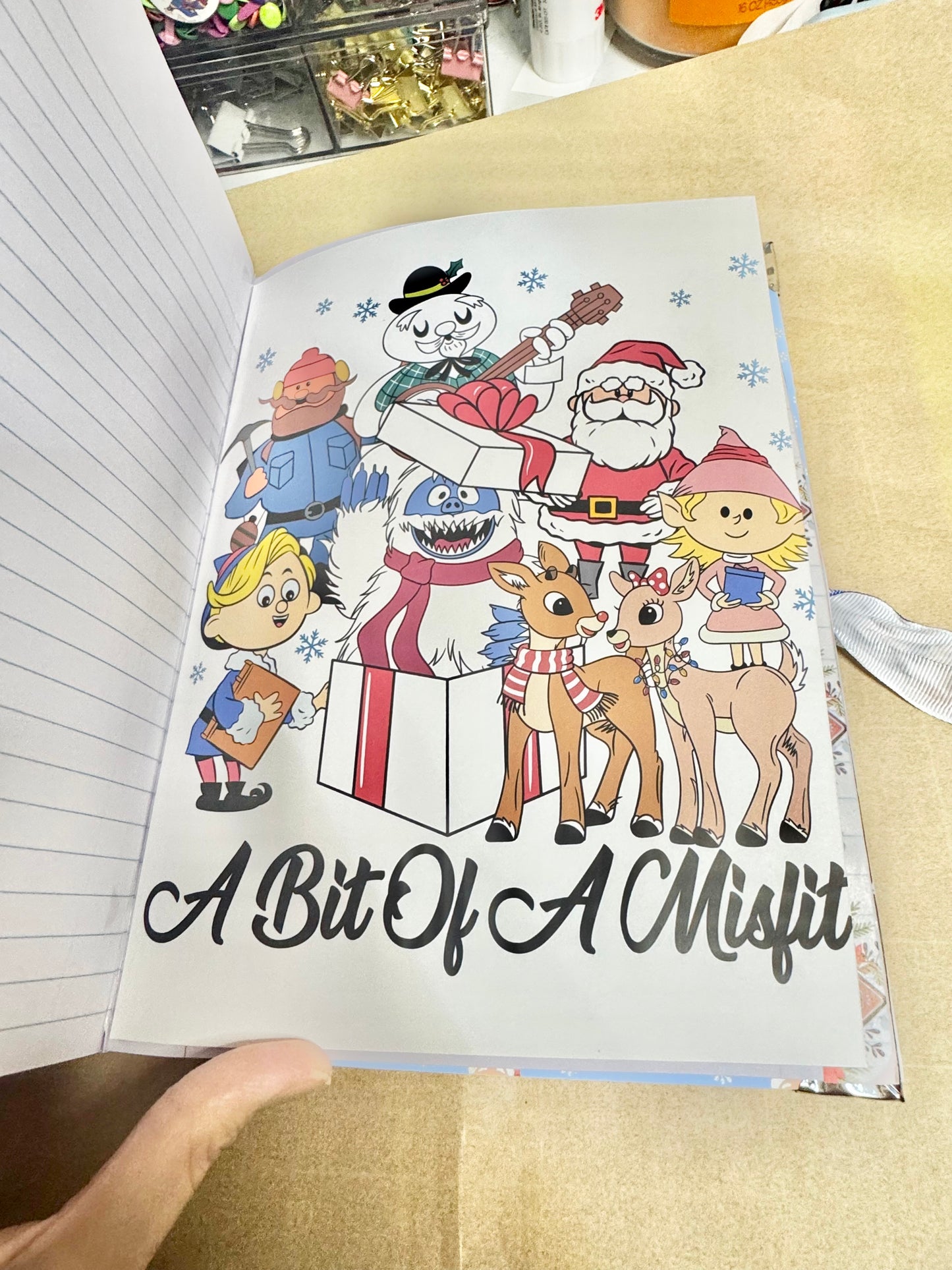 Ready to fill Rudolph the Red Nosed Reindeer Junk Journal